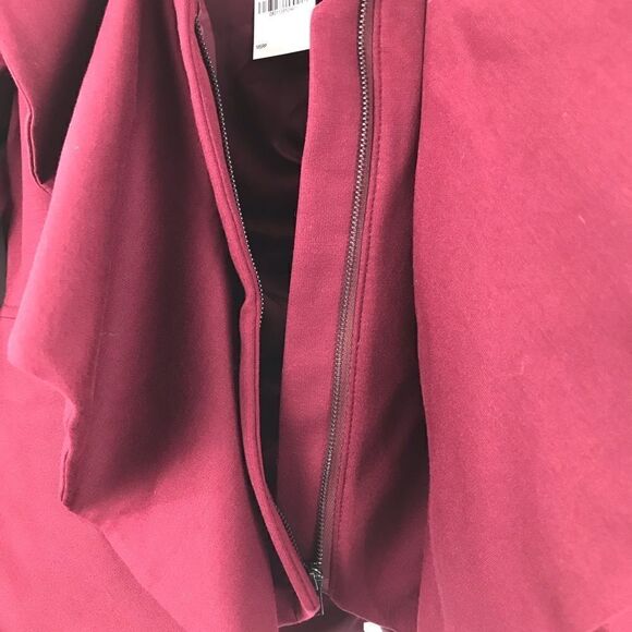 NEW INC “Berry Kiss” Waterfall Ruffle Front Fully Lined Jersey Knit Blazer - Picture 8 of 12